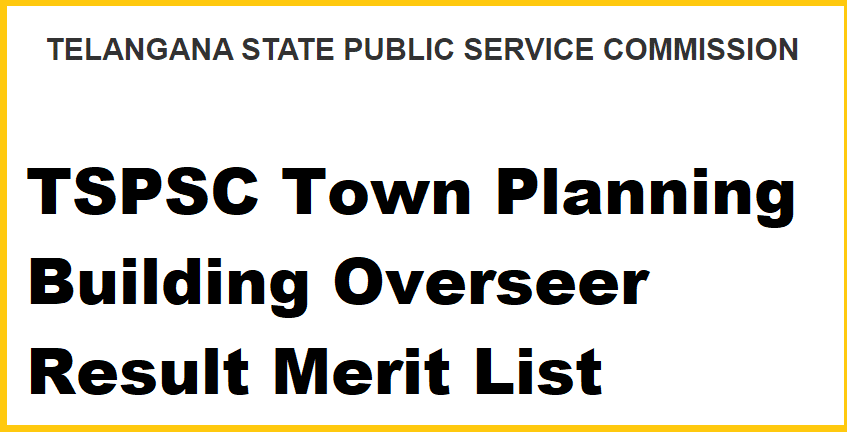 TSPSC Town Planning Building Overseer Result