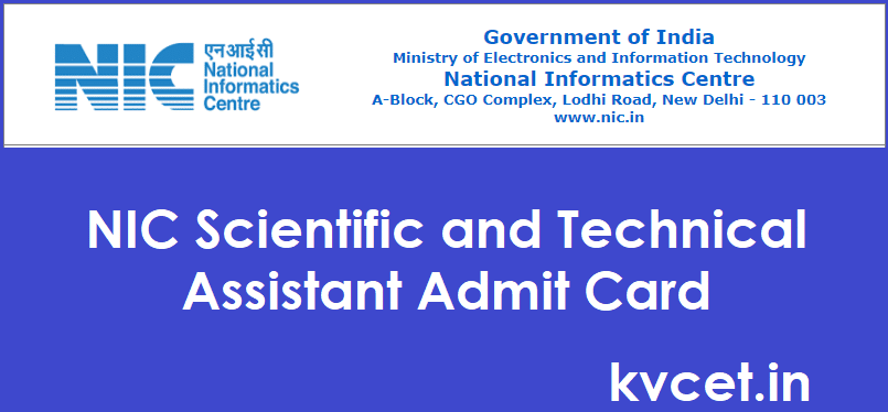 NIC Scientific Admit Card